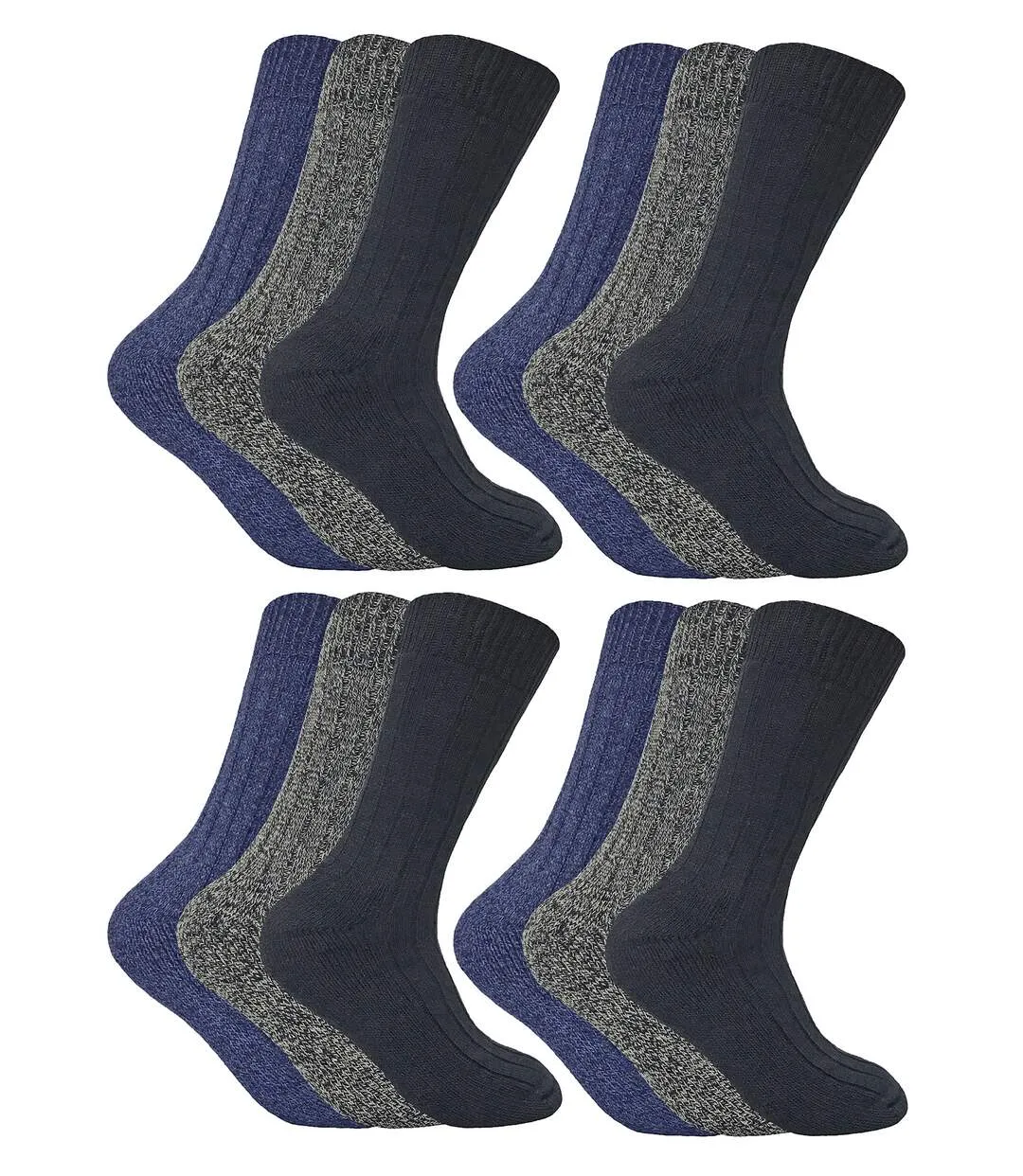 Sock Snob - 12 Pairs Mens Wool Boot Socks for Hiking