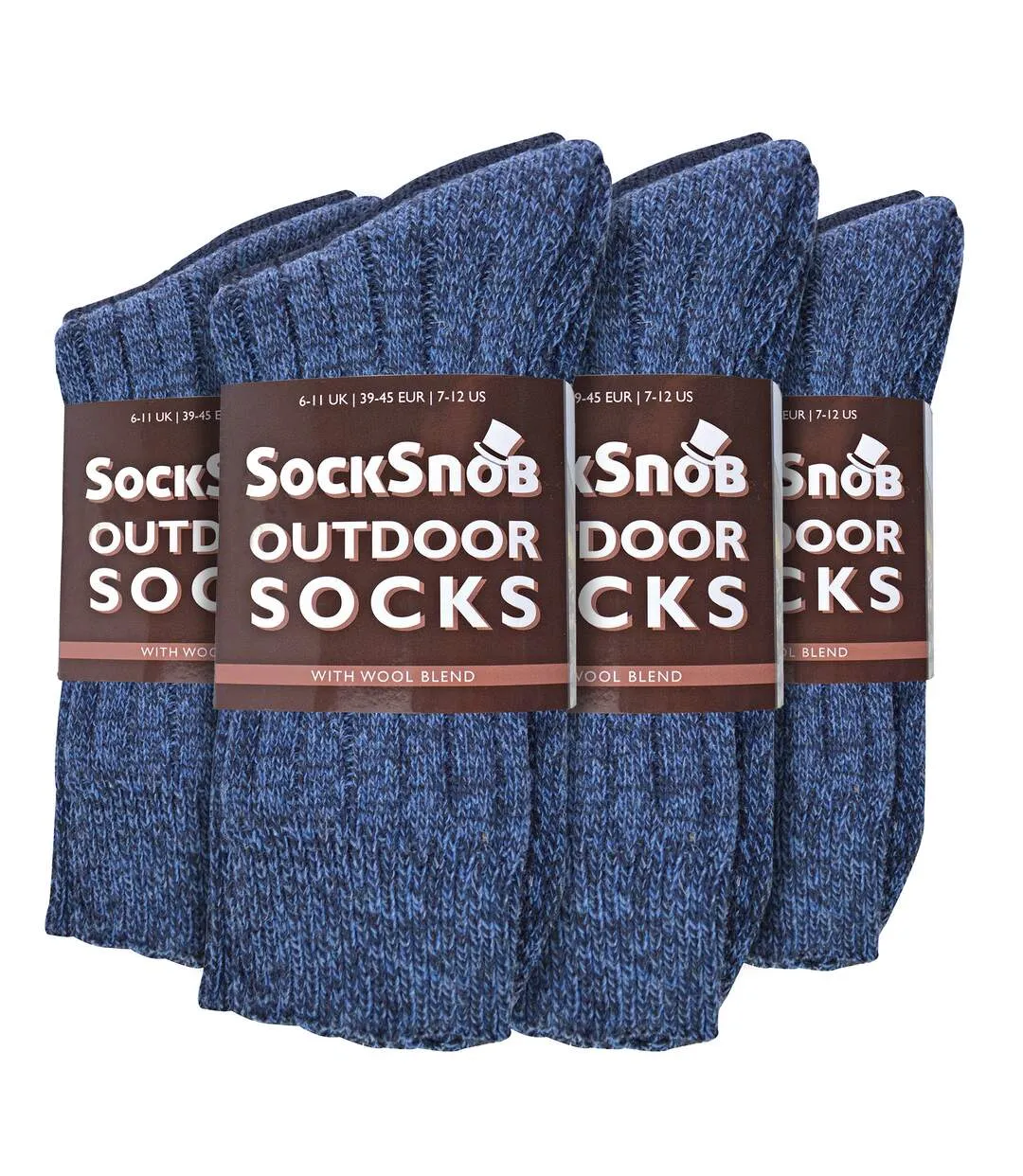 Sock Snob - 12 Pairs Mens Wool Boot Socks for Hiking