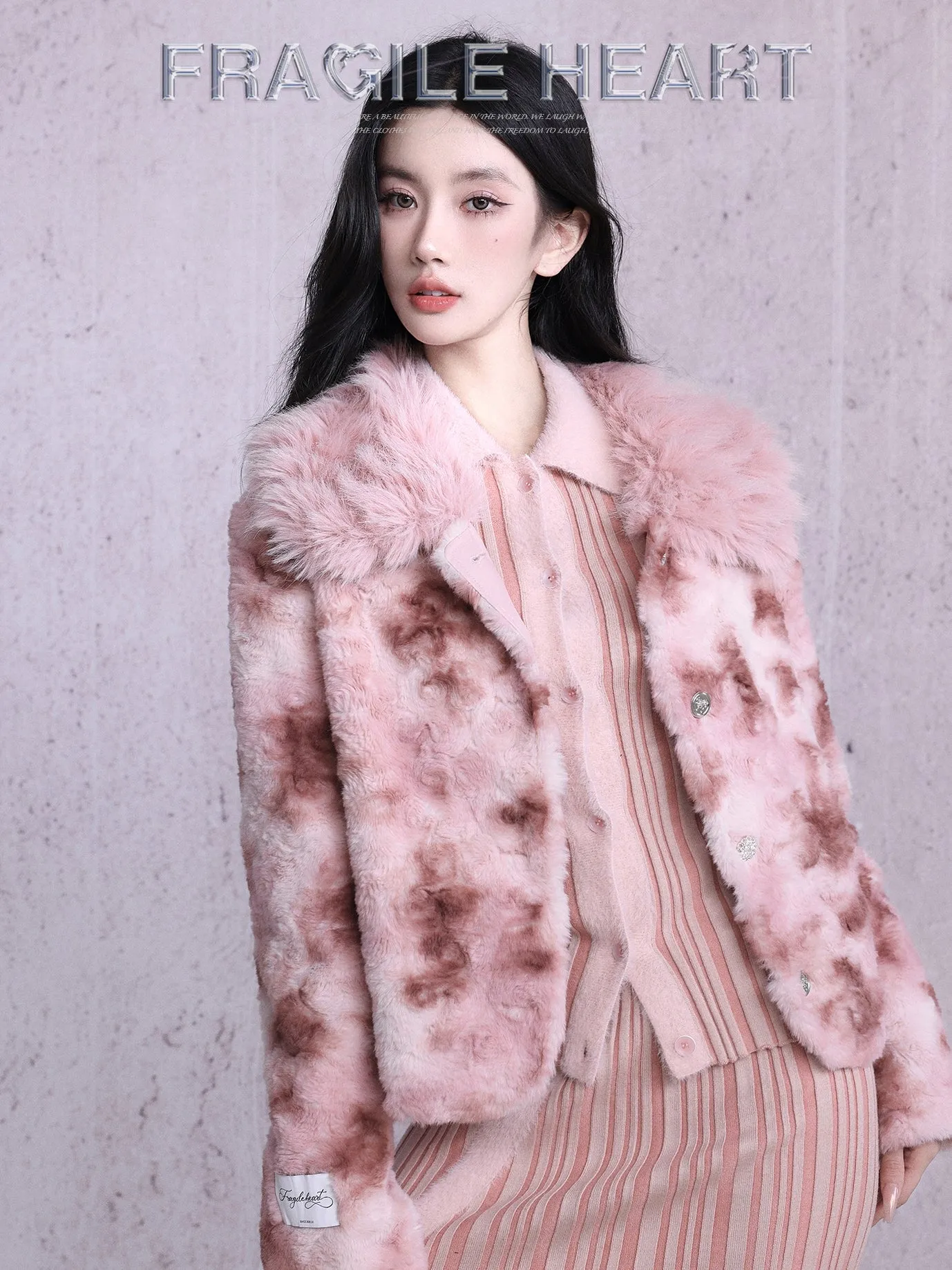 Speckled Fur Elegant Fluffily Jacket