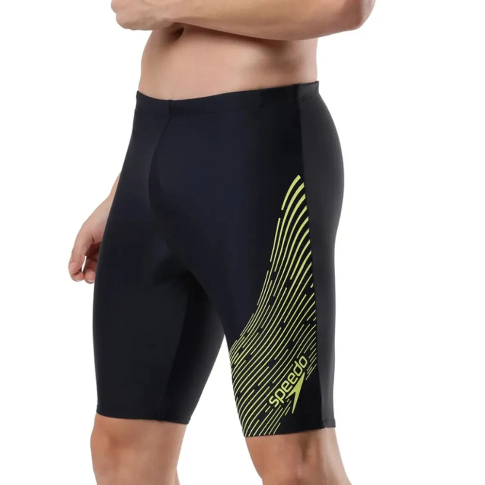 Speedo Men's AM Madley Logo Jammer (True Navy/Lemon Drizzle)