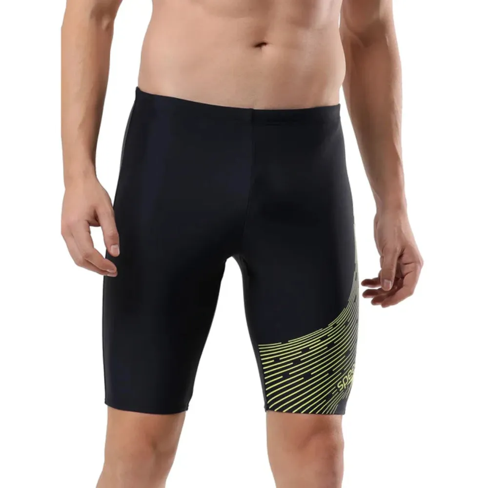 Speedo Men's AM Madley Logo Jammer (True Navy/Lemon Drizzle)