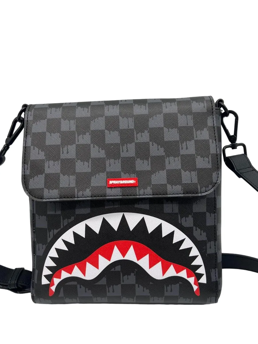 Sprayground Drip Check Shark Messenger Sling B6572