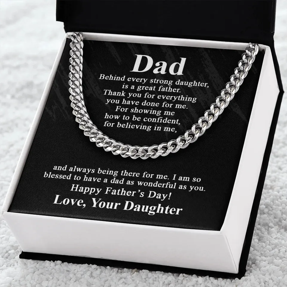 Stainless Steel Cuban Chain Necklace for Dad