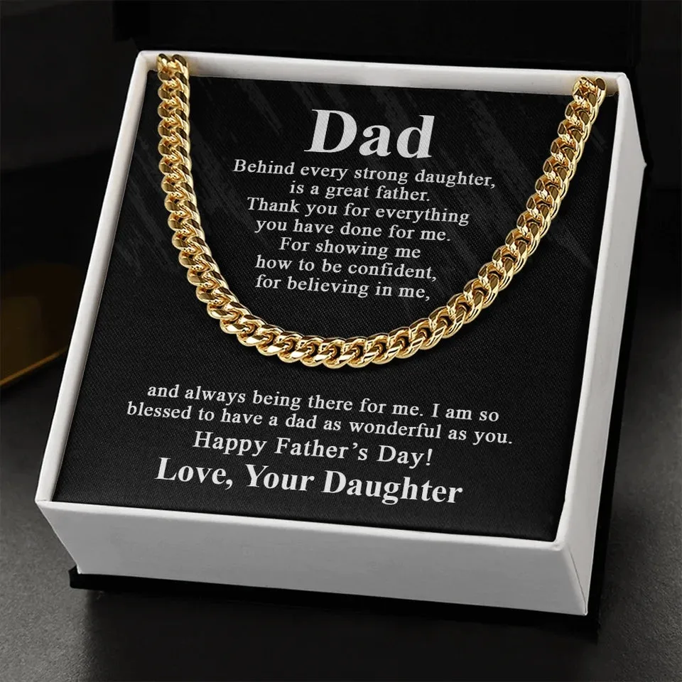 Stainless Steel Cuban Chain Necklace for Dad