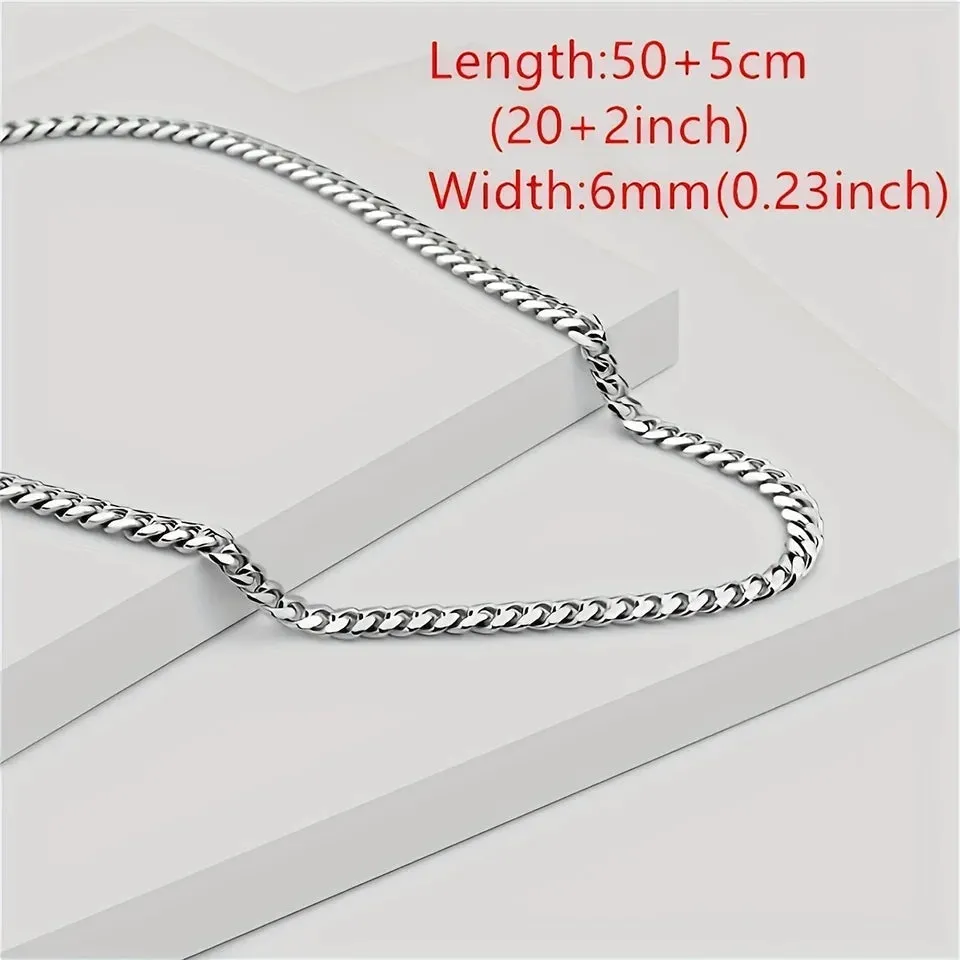 Stainless Steel Cuban Chain Necklace-  Husband Gift