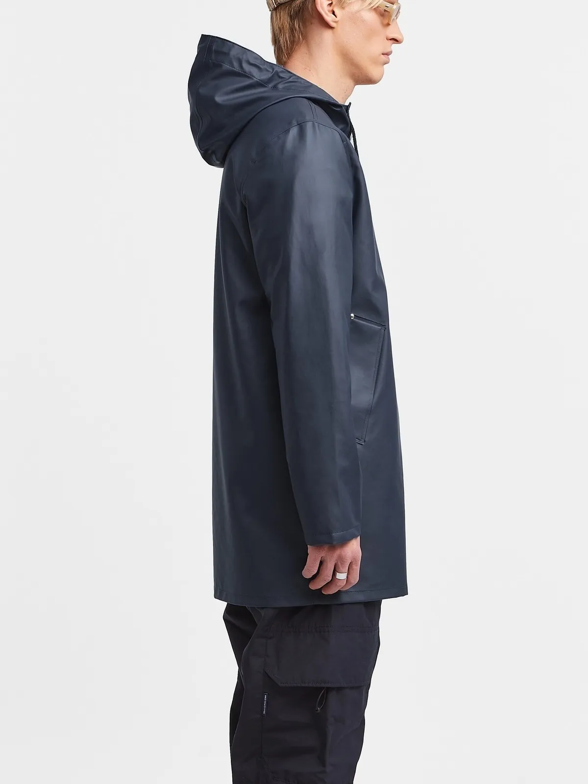 Stockholm Raincoat With Snaps - Navy