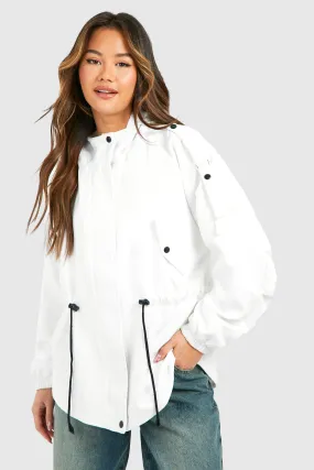 Synched Waist Hooded Raincoat