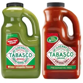 Tabasco Duo Set Green Pepper + Sriracha Hot Chilli Sauce 1.89L Pack 2