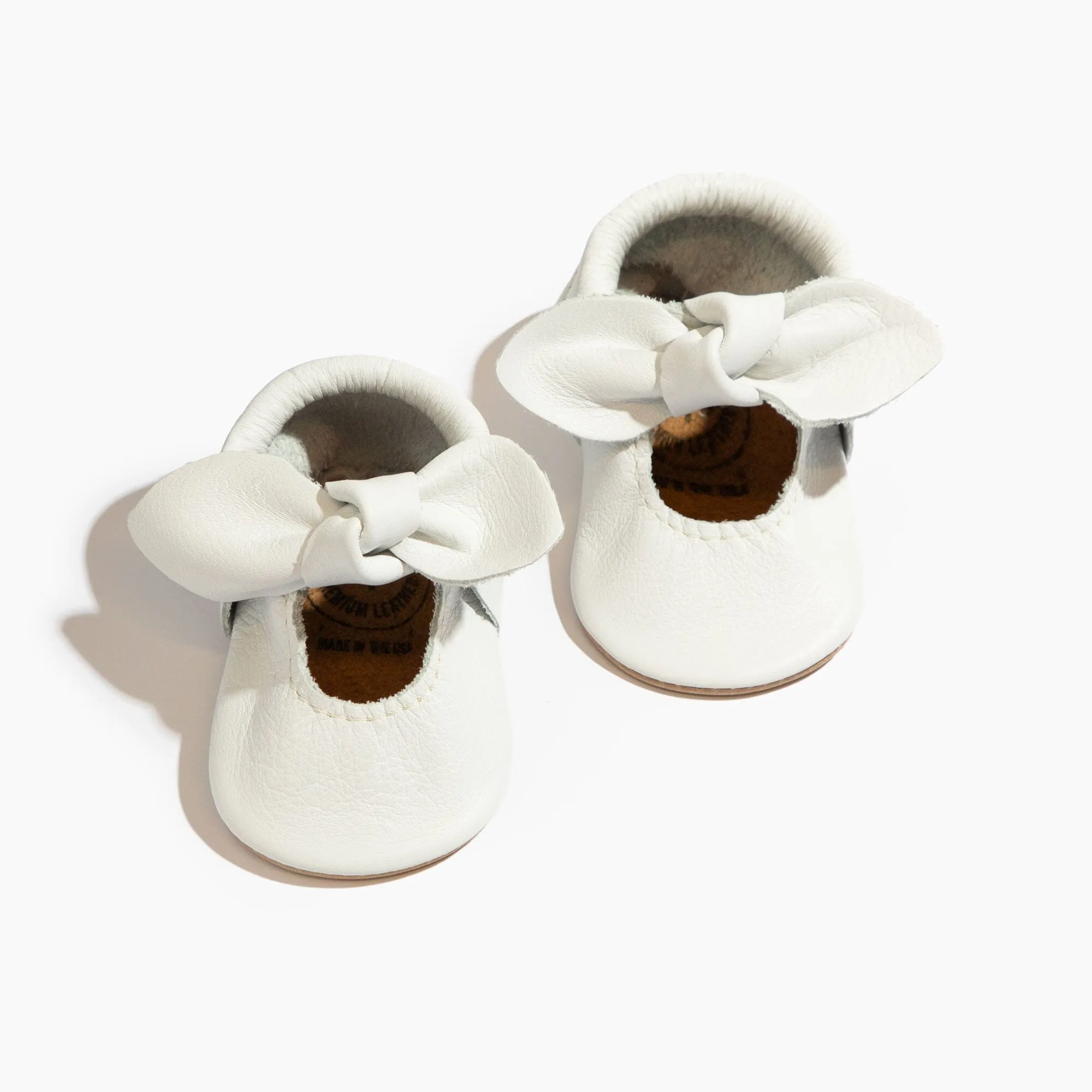 Toasted Bright White Knotted Bow Baby Shoe