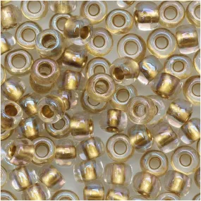 Toho Round Seed Beads 6/0 262 'Crystal/Gold Lined' 8 Gram Tube