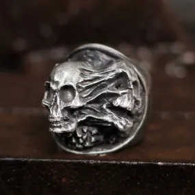 Vintage Stainless Steel Transforming Skull Ring