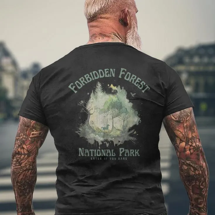 Visit The Forbidden Forest National Park Hiking Camping Men's T-shirt Back Print