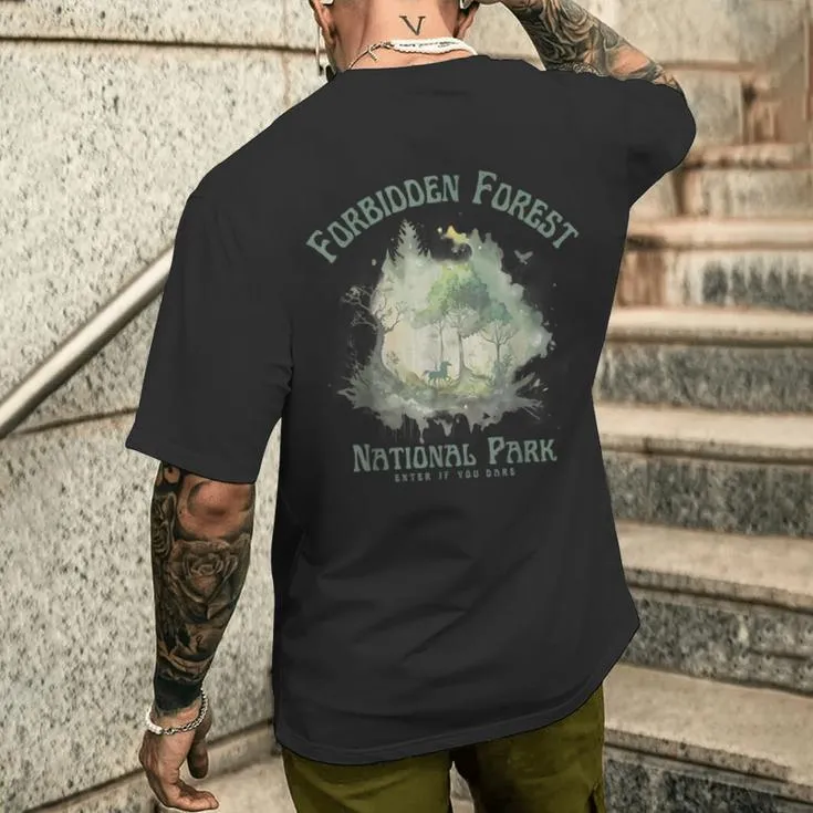 Visit The Forbidden Forest National Park Hiking Camping Men's T-shirt Back Print