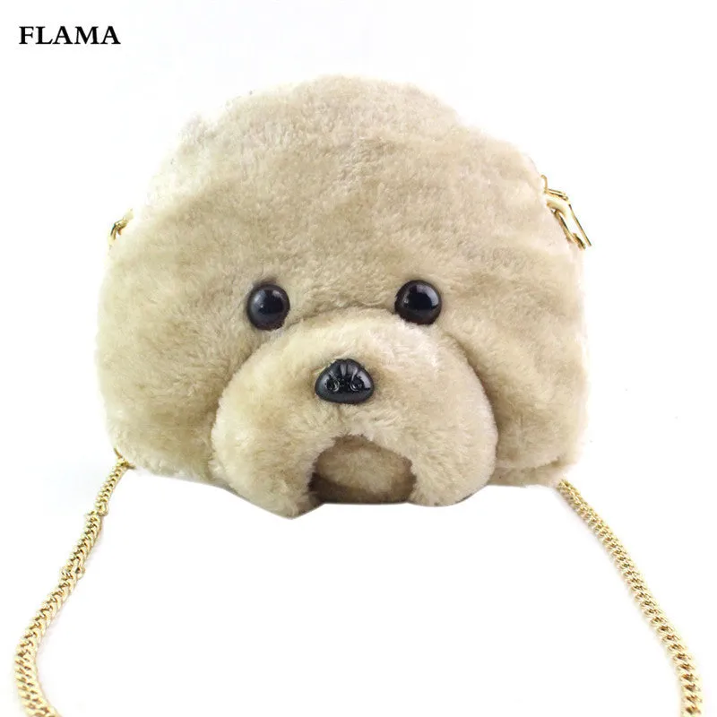 Women Chain Bear Plush Clutch women's hbags Zipper crossbody Shoulder Bag famouswomen messenger bags Hbag