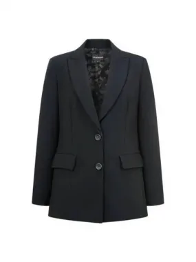 Women s Peaked Lapel Single Jacket Black 270960