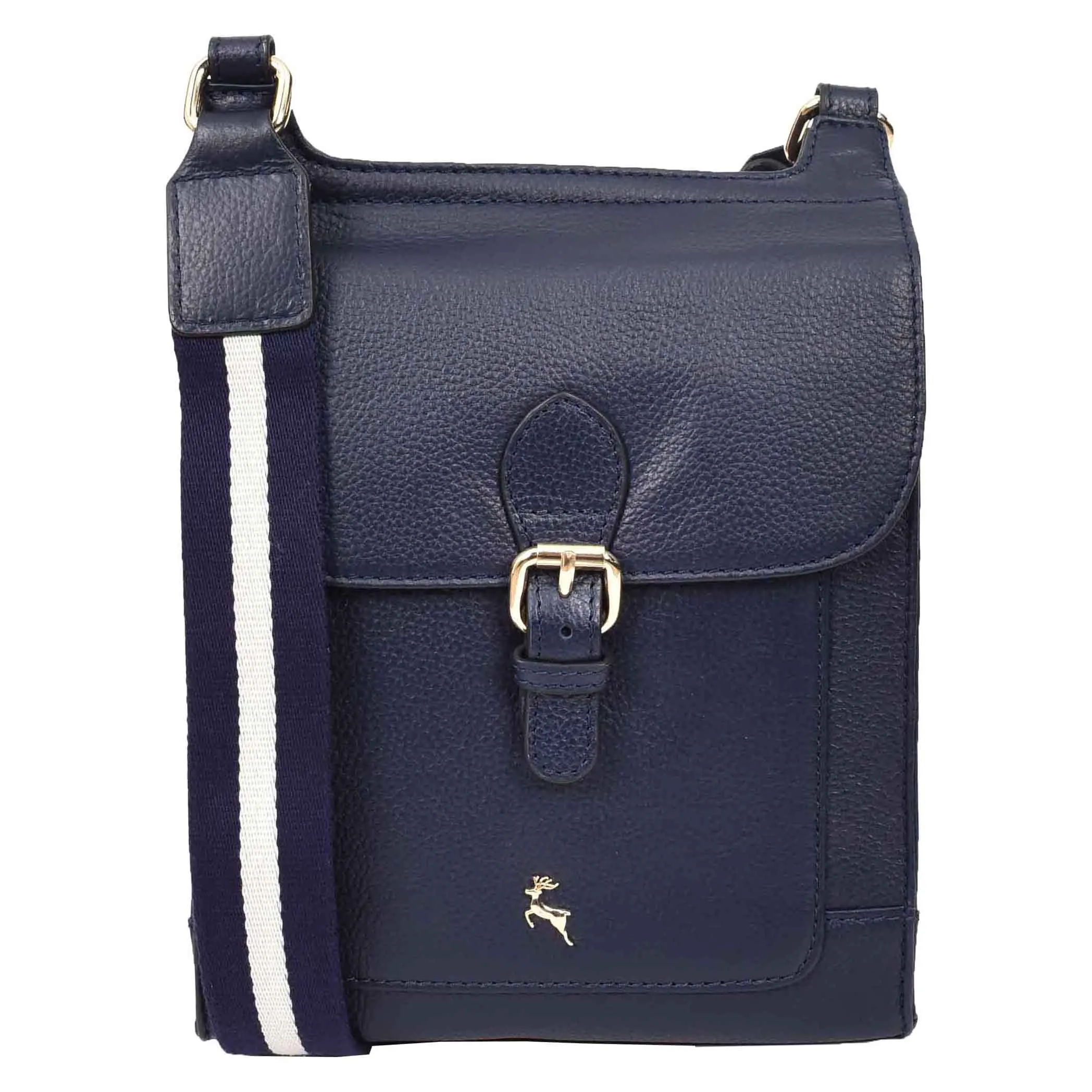 Womens Cross Body Leather Messenger Travel Bag HOL33 Navy