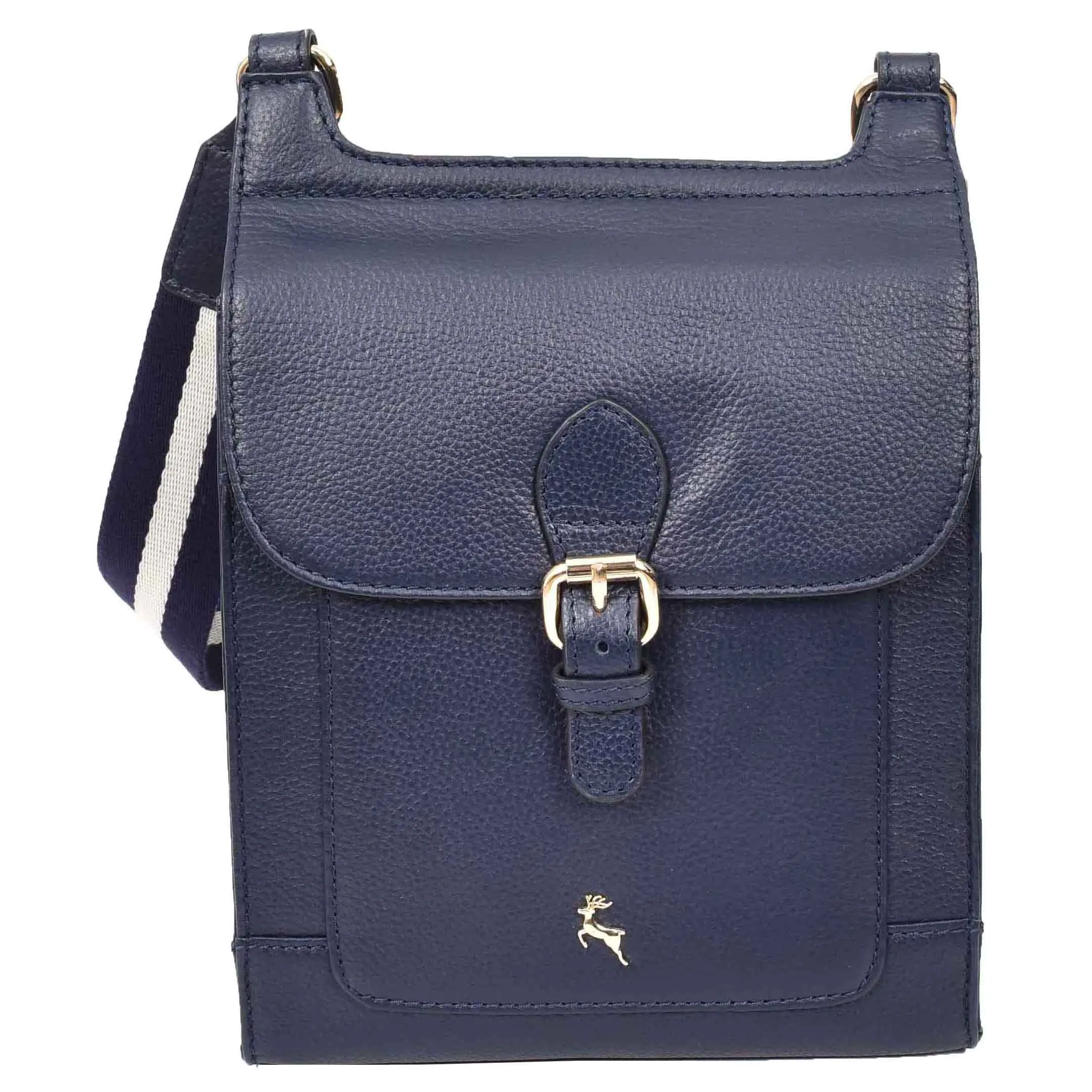 Womens Cross Body Leather Messenger Travel Bag HOL33 Navy