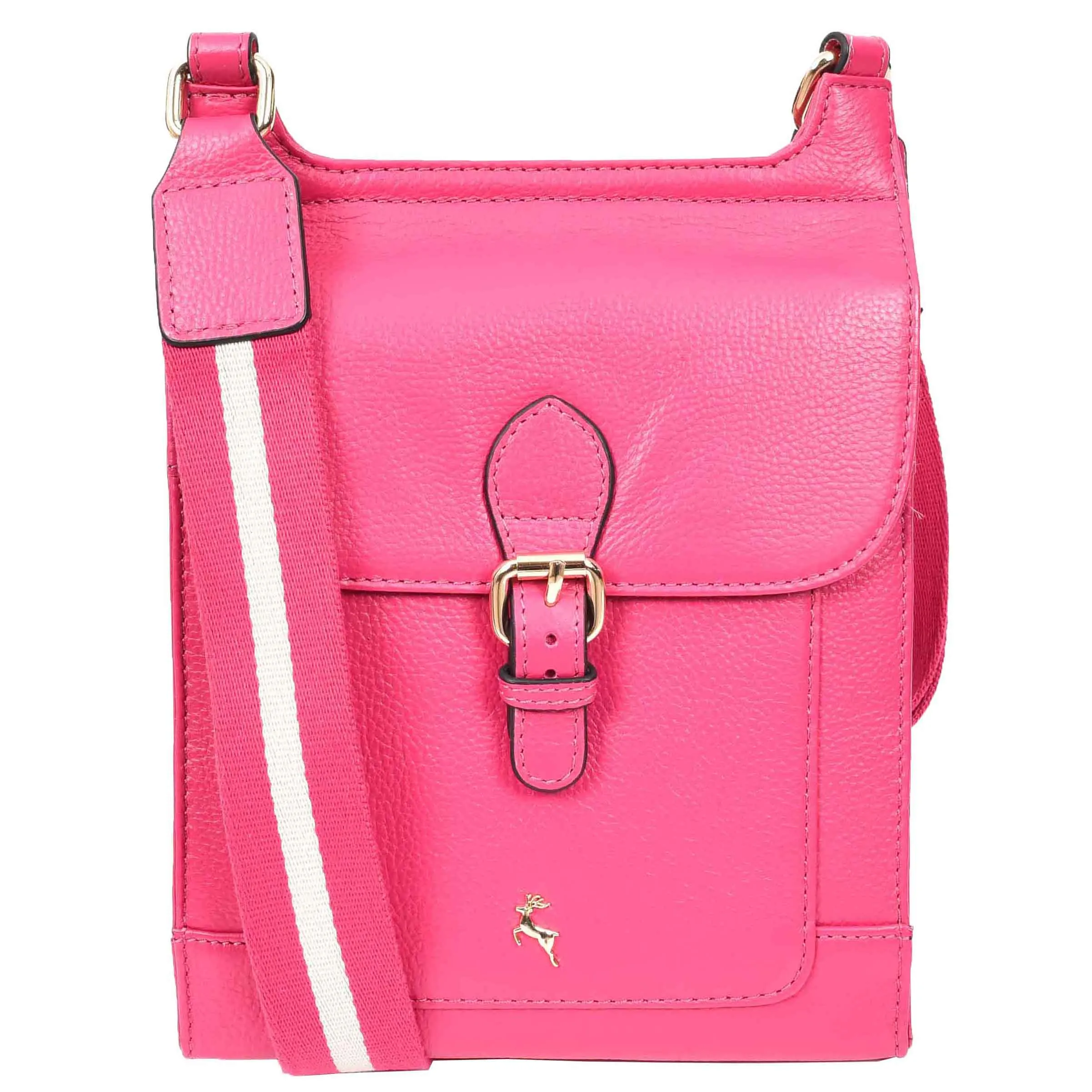 Womens Cross Body Leather Messenger Travel Bag HOL33 Pink