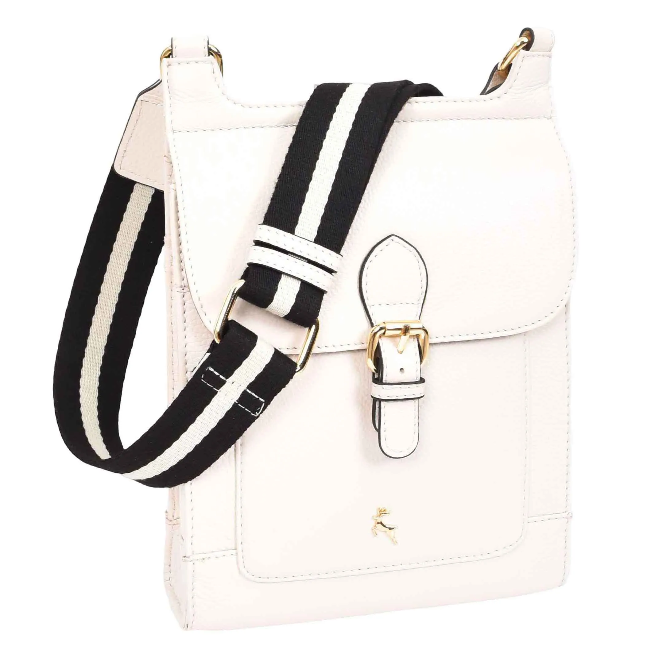 Womens Cross Body Leather Messenger Travel Bag HOL33 White