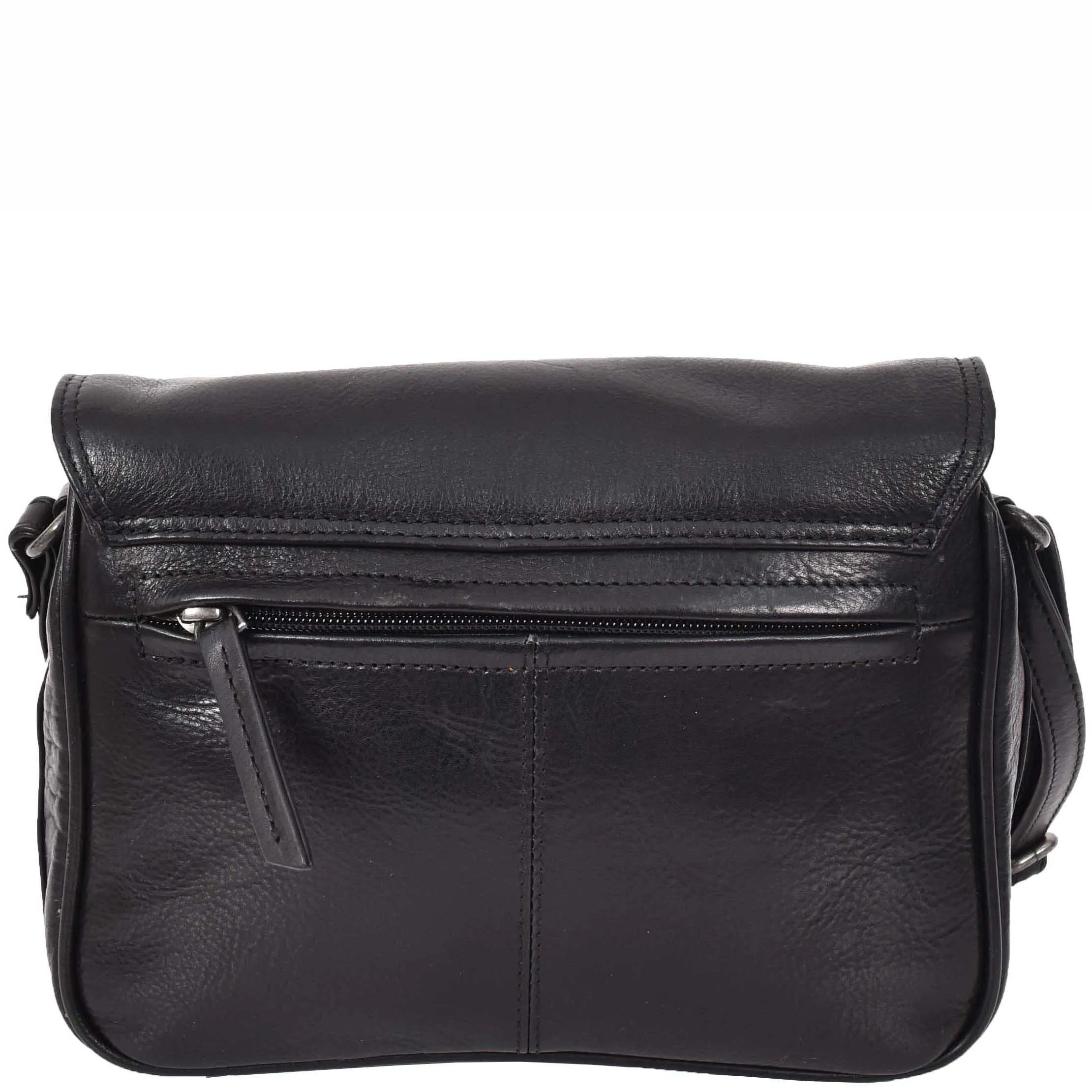 Womens Cross Body Real Leather Messenger Bag Flap HOL7002 Black