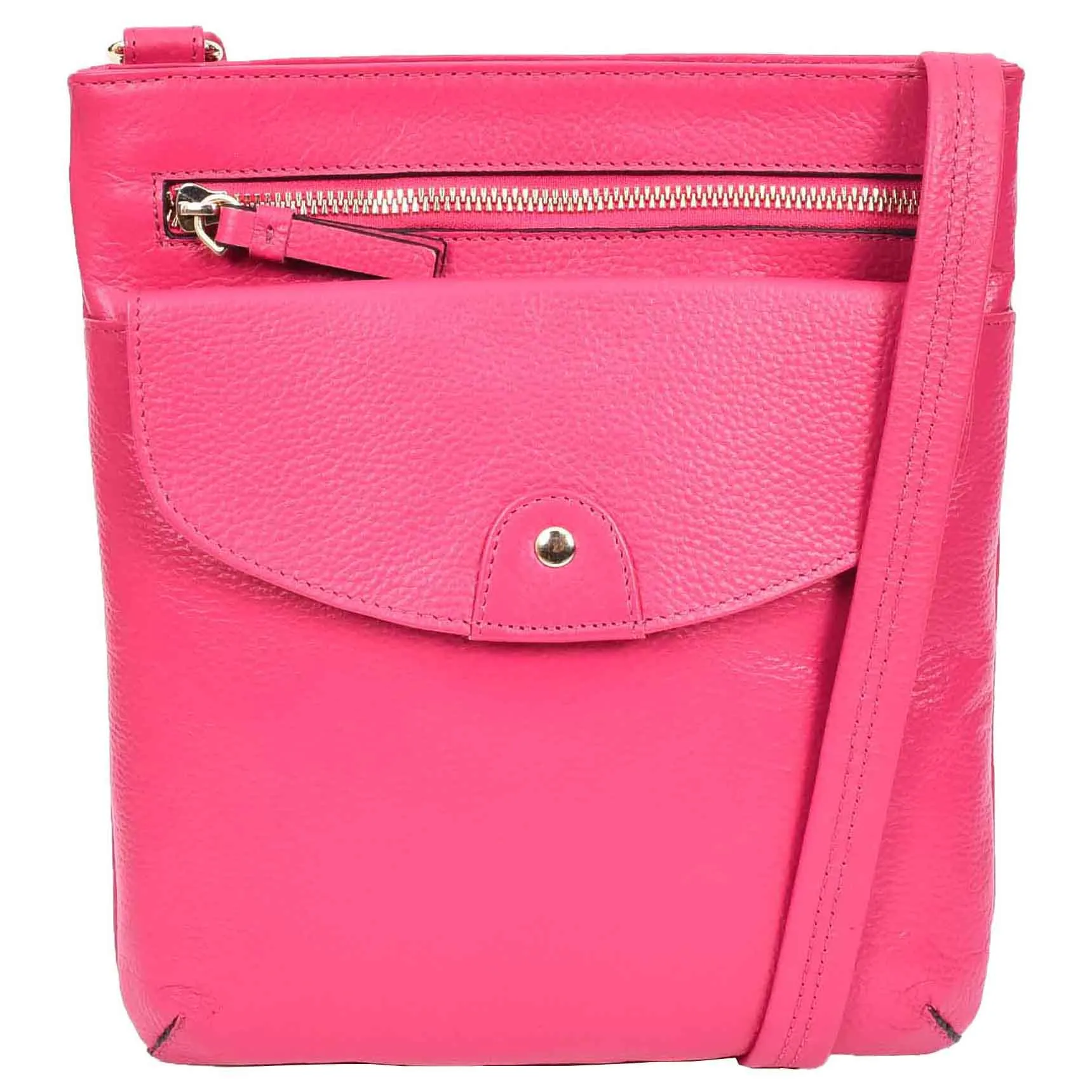 Womens Cross Body Sling Bag Leather Messenger HOL5 Pink