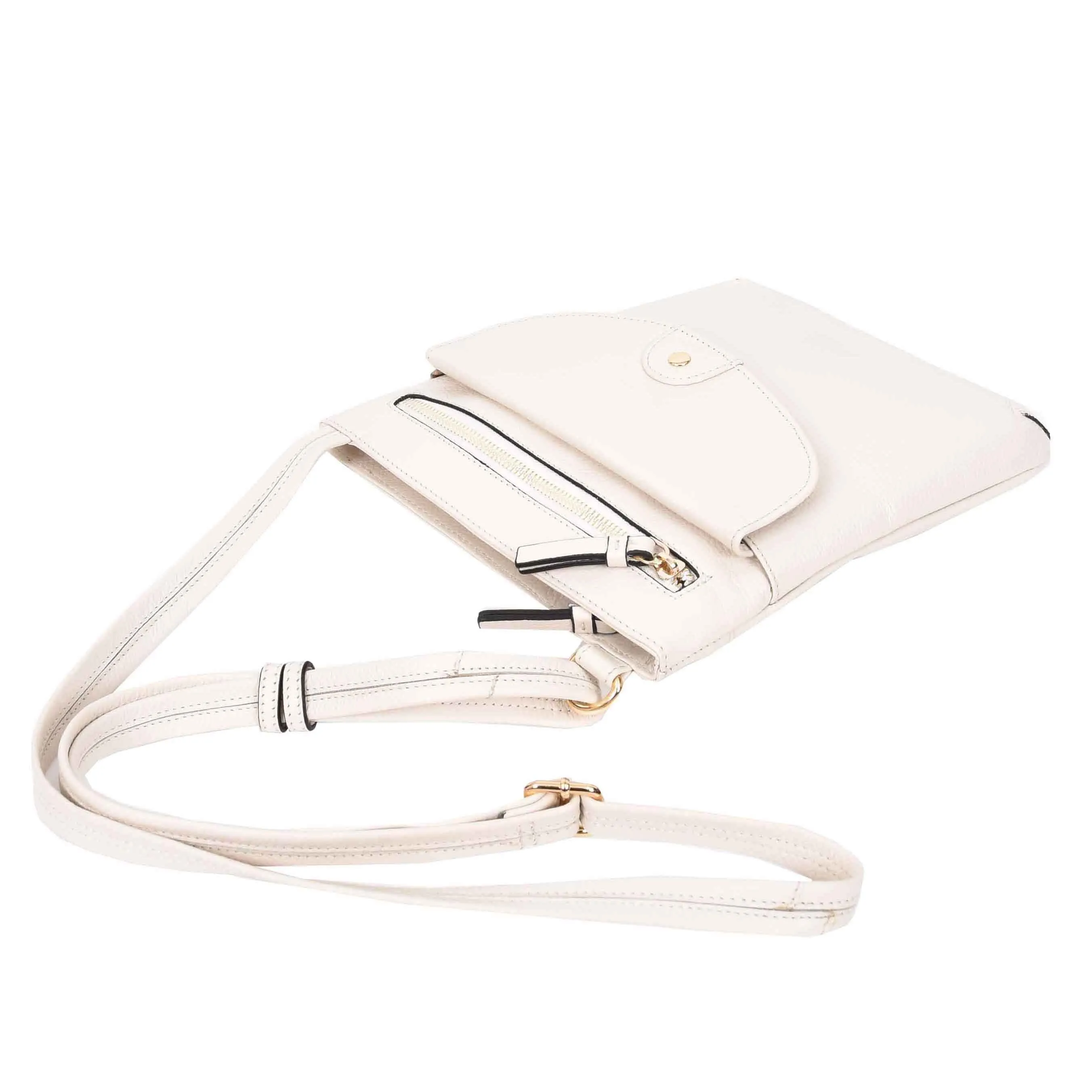 Womens Cross Body Sling Bag Leather Messenger HOL5 White