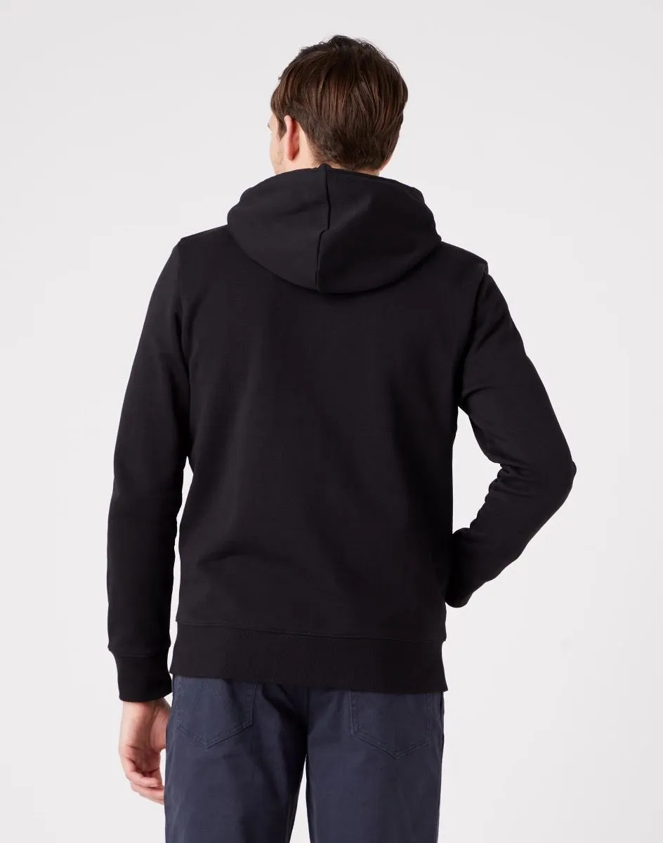 Wrangler Logo Zip Up Hooded Sweatshirts Black